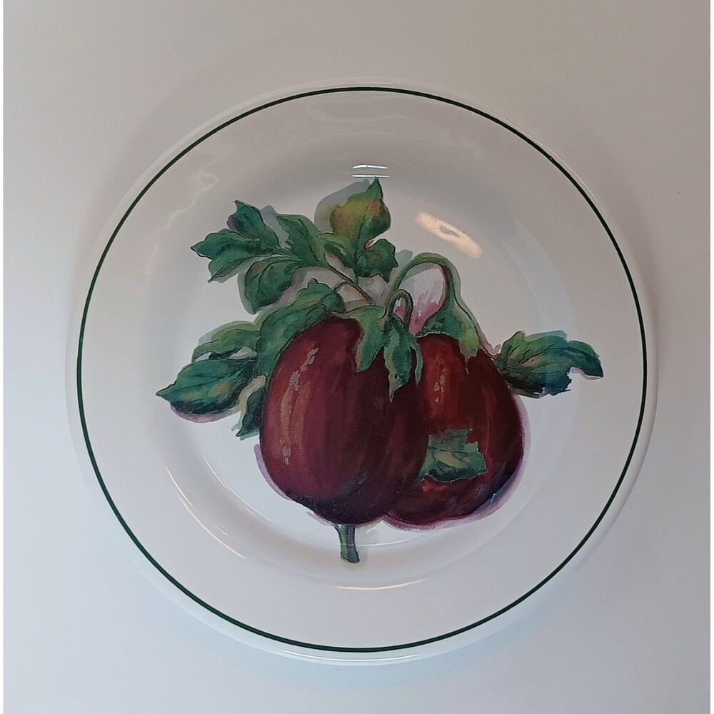 Williams Sonoma Harvest Eggplant Hand Painted Salad Plate